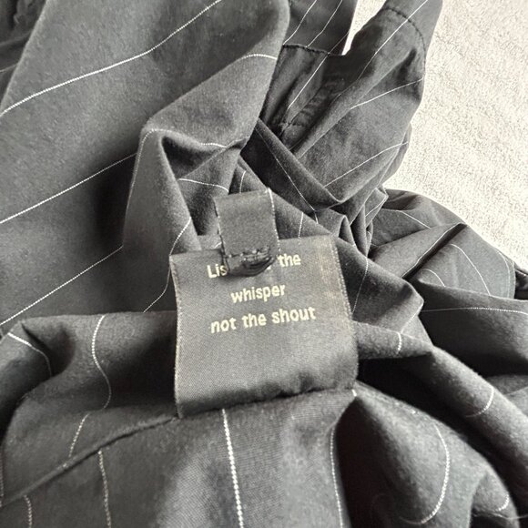 SpiritHouse Women’s Asymmetric Pinstripe Shirt Black Art to Wear Button-Up S/M - Picture 4 of 10